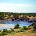 elefantenherde am wasserloch